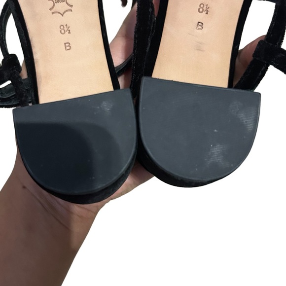 LOEFFLER RANDALL Elena Crystal Embellished Velvet Sandals T strap Formal Fancy - Picture 4 of 5